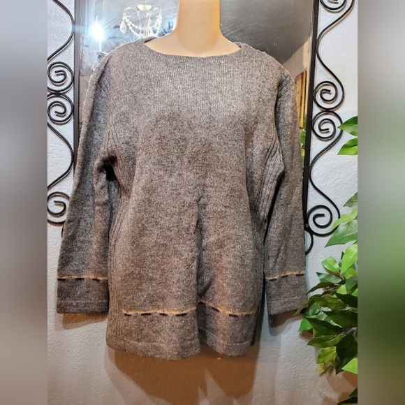 VTG Field Gear 100% Shetland Wool Gray Sweater/ Gender Neutral/ Small - Picture 7 of 7